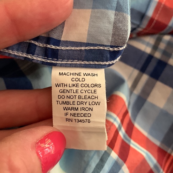 Vineyard Vines Red Slim Fit Whale Shirt, Red White Blue, M - Picture 8 of 8